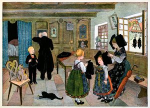 My Village, Those Who Do Not Forget: Sunday Morning, Preparation for the Church by Jean Jacques (1873 1951) Waltz