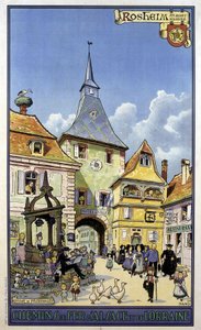 Return of Pilgrimage from Mont Sainte Odile to Rosheim - Poster of the Railways of Alsace and Lorraine, by Hansi