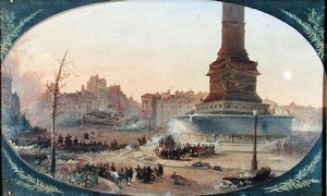 View of the Place de la Bastille and the Barricade at Faubourg Saint-Antoine, 25th June 1848
