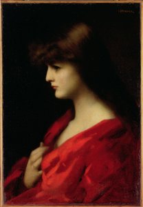 Study of a Woman in Red by Jean Jacques Henner