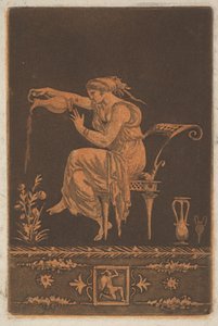 Young Draped Woman, Seated, Watering a Plant by Jean Jacques Lagrenee