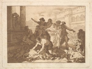 Plague Among the Philistines, in an Album Containing R..., 1782-1821 by Jean Jacques Lagrenee