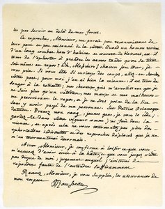 Letter from Jean Jacques Rousseau, 15th July 1764 by Jean Jacques Rousseau