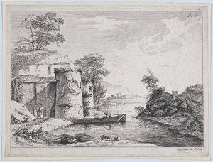 Old Towers on a River Bank, 1763