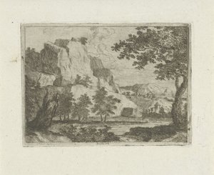 Rock in a River Landscape by Jean Joseph Hanson