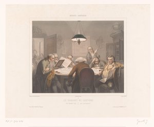 Seven Men Reading at a Table