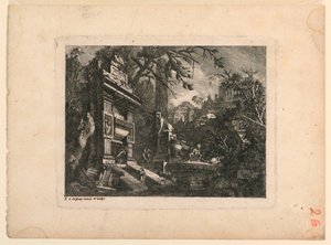 Architectural Fantasy with Tomb and Ruins, Plate from "Rovine Inventione de Giovan. Loren, Legeay Architet. Intagliate da lui stesso in Luce 1768"