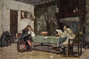 Collaboration between Jean Baptiste Moliere and Pierre Corneille (engraving after the painting by Jean-Leon Gerome) by Jean Leon (after) Gerome