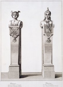 Busts of Mercury and Minerva by Louis Lerambert at Versailles by Jean Lepautre