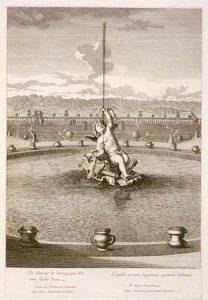 Fountain with cupid firing a water jet arrow, designed by Louis Lerambert, at Versailles