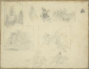 Sketches for Military Compositions by Jean Louis André Théodore Géricault