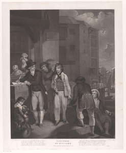 Group of Figures in Front of a Warehouse in a Harbor by Jean Louis Darcis