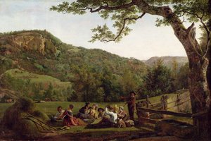 Haymakers Picnicking in a Field