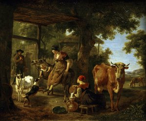 On the Farm. A Scene from Rural Life by Jean Louis Demarne