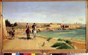 Antibes, the Horse Ride. The Artist and His Son Charles by Jean Louis Ernest Meissonier