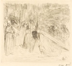 Christ Carrying the Cross (fifth plate) by Jean Louis Forain