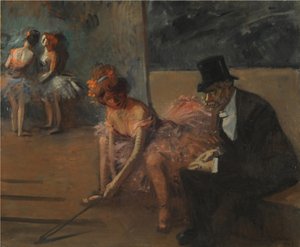 Dancer and Admirer Behind the Scene by Jean Louis Forain