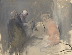 In the Hospital (recto) Sketch for In the Hospital (verso)