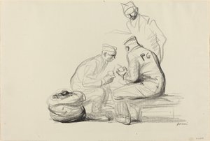 Poilu and German Prisoners, c. 1914-1919