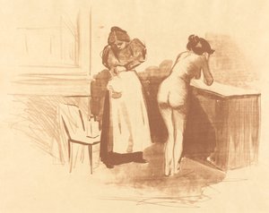 The Massage with Coarse Hair Glove by Jean Louis Forain