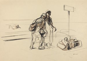 Two French Soldiers Near a Notice Board by Jean Louis Forain