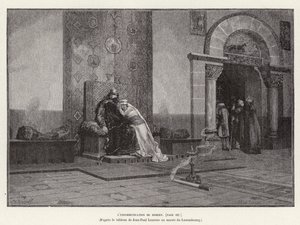 Excommunication of King Robert II of France by Pope Gregory V for Marrying Bertha of Burgundy, His Cousin, 998 by Jean Louis Hamon