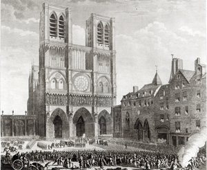 Thomas de Mahy (1744-90) Marquis of Favras Making Honourable Amends Before Notre-Dame, Engraved by Pierre Gabriel Berthault (1737-1831)