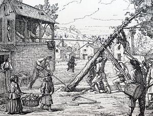 The planting of the Maypole by Jean Mariette
