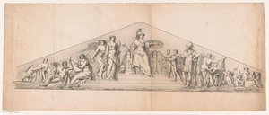 Tympanum with Enthroned Minerva by Jean Matthieu Kierdorff