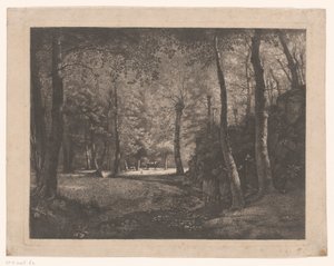 Shepherdess in the Forest of Rochecardon by Jean Michel Grobon