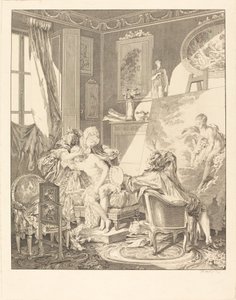 The Honest Model by Jean Michel Moreau after Pierre Antoine Baudouin