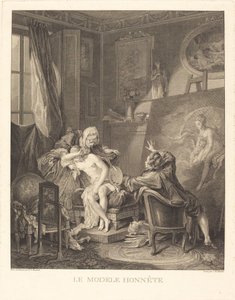 The Honest Model by Jean Michel Moreau and Jean Baptiste Blaise Simonet after Pierre Antoine Baudouin