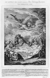 The Troelfth Cake, first partition of Poland on the 26th September 1772, engraved by Noel Le Mire (1724-1800)