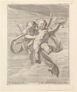 Group of Two Cherubs, One Looking Forward and the Other to the Left
