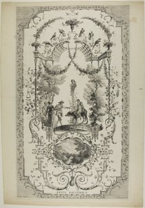 Bacchic Festival, plate 97 from "The Works of Antoine Watteau" by Jean Moyreau