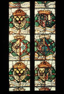 Heraldic Coats of Arms of the Royal Families of Austria, Germany, France and Portugal Associated with the Donor, Margaret of Austria, 1527-29 by Jean Orquois Antoine Noisin