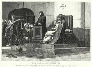 Pope Formosus and Stephen VII by Jean Paul (after) Laurens