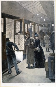 Departure for the Night Train at the Gare de Lyon - Drawing by Sinibaldi