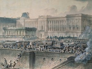 The Arrival of Louis XVI (1754-93) in Front of the Louvre, 17th July 1789 by Jean Pierre Houel
