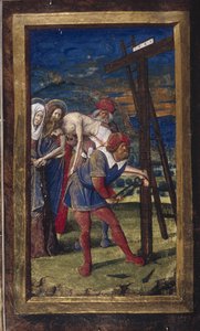 The Descent from the Cross from Lettres bâtardes, ca 1490-1510 by Jean Poyet