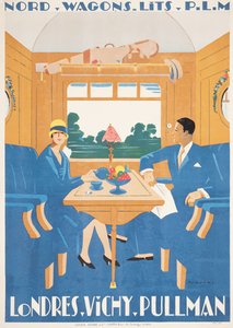Advertising Poster for the London to Vichy Pullman Express Train by Jean Raoul Chaurand Naurac