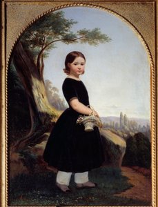 Portrait of a little girl (Esther Debost) Esther Debost, cousin of the artist by Jean Raymond Hippolyte Lazerges