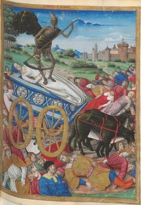 The Triumph of Death: The Death of Laura. Miniature from Petrarch, The Triumphs, 1500-1505 by Jean Serpin