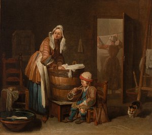Woman Doing Wash