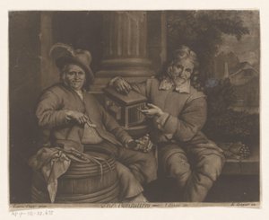 Two Men on a Bench with Various Objects (The Consulters)