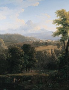 A Ceremonial Procession in an Extensive Landscape by Jean Victor Bertin
