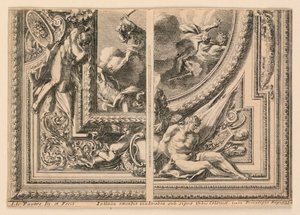 Sheet with Two Designs for Ceiling Decorations, from "Plafons à la Romaine"