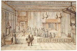 The Chamber of King Louis XIV in Versailles, 1654 by Jean le Pautre