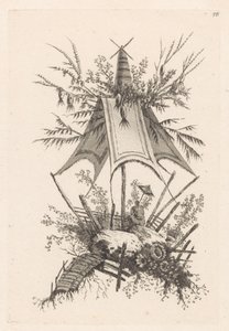 Man with Parasol Under Tent (series title: Collection of Chinese Tents)