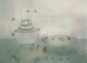 Floating Petals Glass Still Life by Jendy Huang